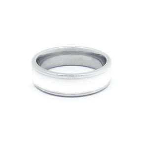 Ring Band Stainless Steel Medium White